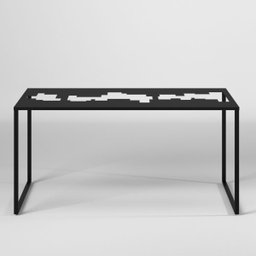 Mesa de Jantar Vazada Vintage Industrial de Metal Retangular - 6 Mesa de Jantar Vazada Vintage Industrial de Metal Retangular - 6