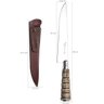 Faca Gaúcha para Churrasco 10" Cabo Rabo de Tatu Aço Carbono 1070 e Bainha Couro - 4