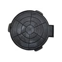 Ver imagem 1 de Tampa Tampão de Chão Passagem Articulado Ferro Fundido 32cm