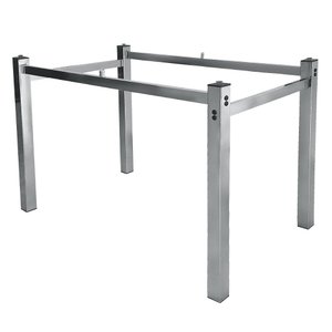 Pé de Mesa Cromada Valência Tampo Vidro 1,50 Sala Jantar Ql