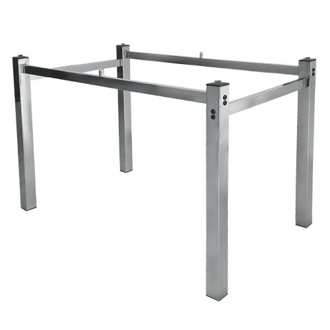 Pé de Mesa Cromada Valência Tampo Vidro 1,50 Sala Jantar Ql