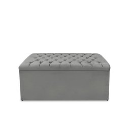 Kit Cabeceira e Calçadeira Baú Dunas Queen 160 Cm - Veludo Cinza Grafite - 3