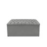 Kit Cabeceira e Calçadeira Baú Dunas Queen 160 Cm - Veludo Cinza Grafite - 3