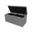 Ver imagem 4 de Kit Cabeceira e Calçadeira Baú Dunas Queen 160 Cm - Veludo Cinza Grafite