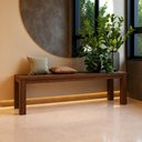 Ver imagem 1 de Banco de Madeira Maciça para Cozinha Varanda Hall 150cm Dunia F06 Rústico Escuro - Lyam Decor