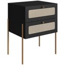 Ver imagem 1 de Mesa de Cabeceira 2 Gavetas Palhinha 28933 Linha Oslo Nero Artesano