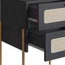Ver imagem 5 de Mesa de Cabeceira 2 Gavetas Palhinha 28933 Linha Oslo Nero Artesano