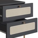 Ver imagem 6 de Mesa de Cabeceira 2 Gavetas Palhinha 28933 Linha Oslo Nero Artesano