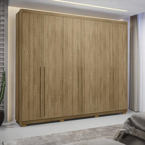Guarda Roupa Casal 6 Portas 3 Gavetas Dubai Majestic - Nature