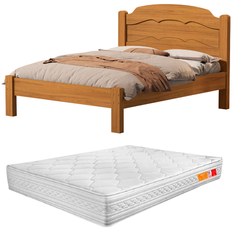 Cama Casal Laís Padrão 100% Mdf Colchão Casal 138x188 D33:nature