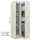 Ver imagem 3 de Guarda Roupa Modulado 2 Pecas Seletto Areia Jequitiba Henn