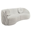 Ver imagem 7 de Sofá Decorativo 3 Lugares 240cm com Almofadas e Poltrona Zion M22 Boucle Branco - Mpozenato