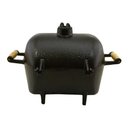 Ver imagem 5 de Mini Churrasqueira A Bafo Alumínio Fundido Craqueada Dourada