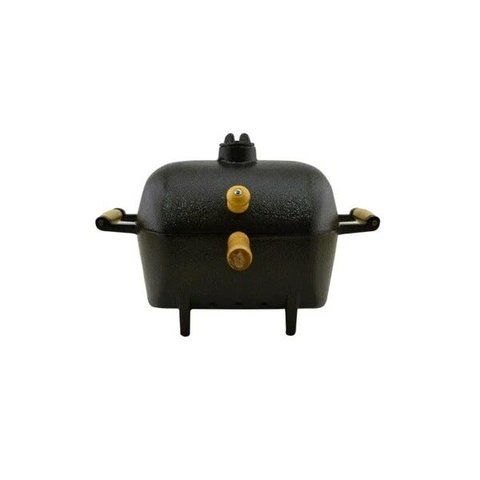 Mini Churrasqueira A Bafo Alumínio Fundido Craqueada Dourada