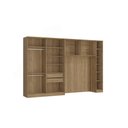 Ver imagem 3 de Guarda Roupa Quarto Modulado Casal Adapt 5 Peças Nogueira/Azul Profundo 349cm - Kappesberg