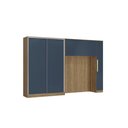 Ver imagem 2 de Guarda Roupa Quarto Modulado Casal Adapt 5 Peças Nogueira/Azul Profundo 349cm - Kappesberg