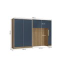 Ver imagem 4 de Guarda Roupa Quarto Modulado Casal Adapt 5 Peças Nogueira/Azul Profundo 349cm - Kappesberg