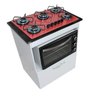 Kit Balcão Salvia Branco com Cooktop Vermelho 5 Bocas e Forno Elétrico 60L - 1
