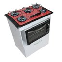 Ver imagem 1 de Kit Balcão Salvia Branco com Cooktop Vermelho 5 Bocas e Forno Elétrico 60L