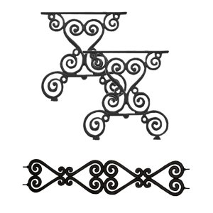 Kit Par Pé de Mesa e Trava Churrasqueira Ferro Fundido N02