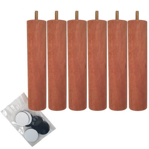 Kit 6 Pés de Madeira 20cm Pé para Cama Box Solteiro Pés para Móveis Pé Palito Mel