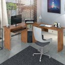 Ver imagem 1 de Mesa Escrivaninha de Canto em L Estação de Trabalho Zanzini