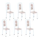 Ver imagem 1 de Cadeiras para Sala de Jantar 6 Unidades Lara Branco/Botanic Bege