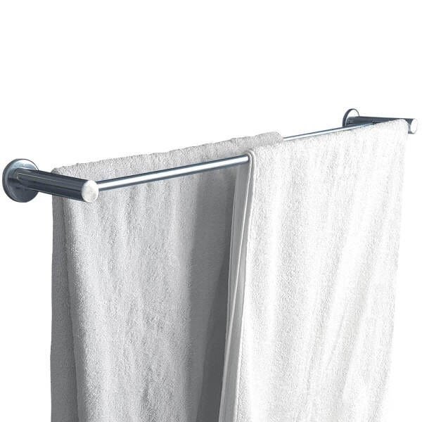 Suporte Toalheiro Banho 60cm Duplo Inox Porta Toalha Barra - 3
