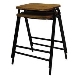 Banco Stak Decorativo Baixo Preto - Overseas - 3
