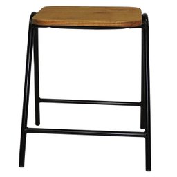 Banco Stak Decorativo Baixo Preto - Overseas - 1