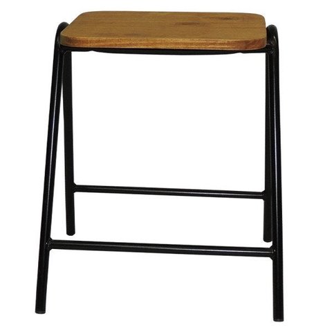 Banco Stak Decorativo Baixo Preto - Overseas