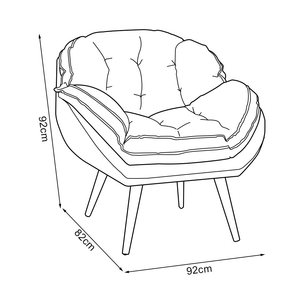 Kit 2 Poltronas Decorativa Ágata Prime Veludo Rose Base Fixa em Madeira Maciça - 5