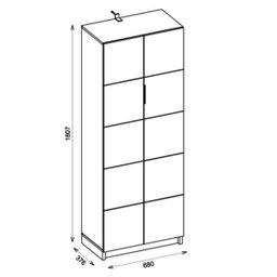 Armário Alto Escritório 2 Portas Cubic Cinza - Caemmun - 5