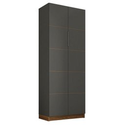 Armário Alto Escritório 2 Portas Cubic Cinza - Caemmun - 4
