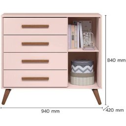 Jogo de Quarto Infantil Q Encanto Retro Roupeiro e Cômoda - Qmove - 3