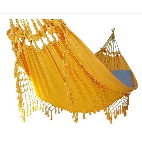 Rede de Dormir Descanso Casual Pernambucana Amarela 3.60x1.50 Cm