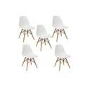 Ver imagem 3 de Conjunto de Mesa de Jantar Eames Eiffel Redonda 110cm Tampo de Madeira com 5 Cadeiras - Branco
