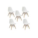 Ver imagem 4 de Conjunto de Mesa de Jantar Eames Eiffel Redonda 110cm Tampo de Madeira com 5 Cadeiras - Branco