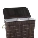 Ver imagem 2 de Cesto de Roupa Duplo de Bambu com Tampa Retangular Banheiro/Lavanderia 32X52X60cm