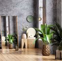 Ver imagem 3 de ESPELHO LUXO RETANGULAR RETRÔ CORPO INTEIRO 150X60CM BANHEIRO SALA QUARTO HALL MOLDURA BRONZE