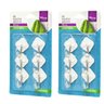 Kit com 12 Suportes ganchos Adesivo Dupla Face Branco - 5