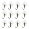 Kit com 12 Suportes ganchos Adesivo Dupla Face Branco - 1