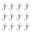 Ver imagem 1 de Kit com 12 Suportes ganchos Adesivo Dupla Face Branco