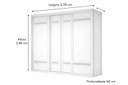 Ver imagem 3 de Guarda Roupa Casal Petrarca com Espelho Interno 4 Pts Branco - Bettio