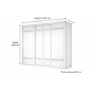Ver imagem 3 de Guarda Roupa Casal Petrarca com Espelho Interno 4 Pts Branco - Bettio
