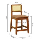 Ver imagem 2 de Kit 2 Banquetas Baixa/cadeira Gabi Madeira Maciça Encosto Telinha - Amêndoa - Corano Marrom Mescla