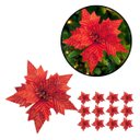 Ver imagem 7 de Kit 12 Flores Vermelho Artificial Decoração Enfeite Árvore Natal Luxo
