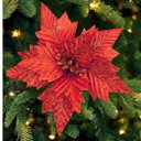 Ver mais imagens de Kit 12 Flores Vermelho Artificial Decoração Enfeite Árvore Natal Luxo