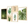 Kit 6 Quadros Decorativos Plantas Folhagens Frases Sala Quarto - 1
