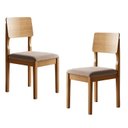 Ver imagem 1 de Kit 2 Cadeiras para Sala de Jantar Pés Madeira Maciça Ana Marrom/Cinamomo/Veludo Bege
